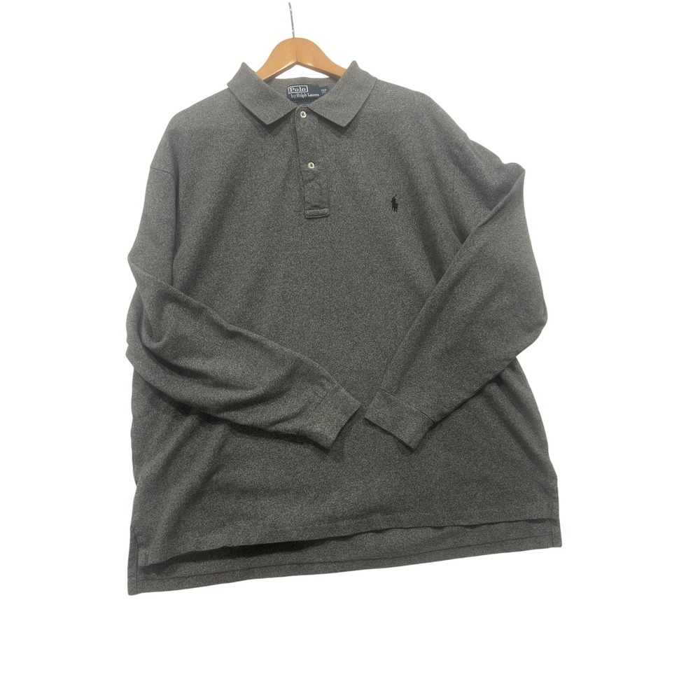 Polo by Ralph Lauren Gray Long Sleeve Shirt Mens 2XB Big Cotton Casual (707)